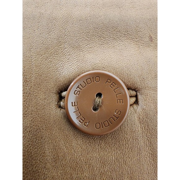 Vintage Wilsons Pelle Studio Classics Leather Jacket Womens L Coat Tan Buttons - Picture 4 of 15